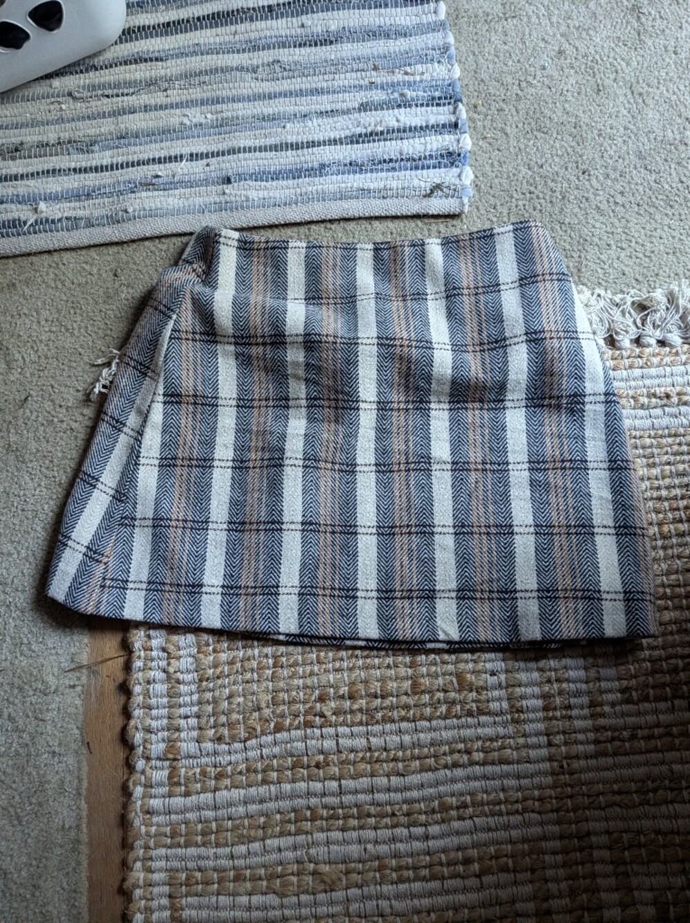 Primark Striped Mini Skirt in Cream, Navy and Tan